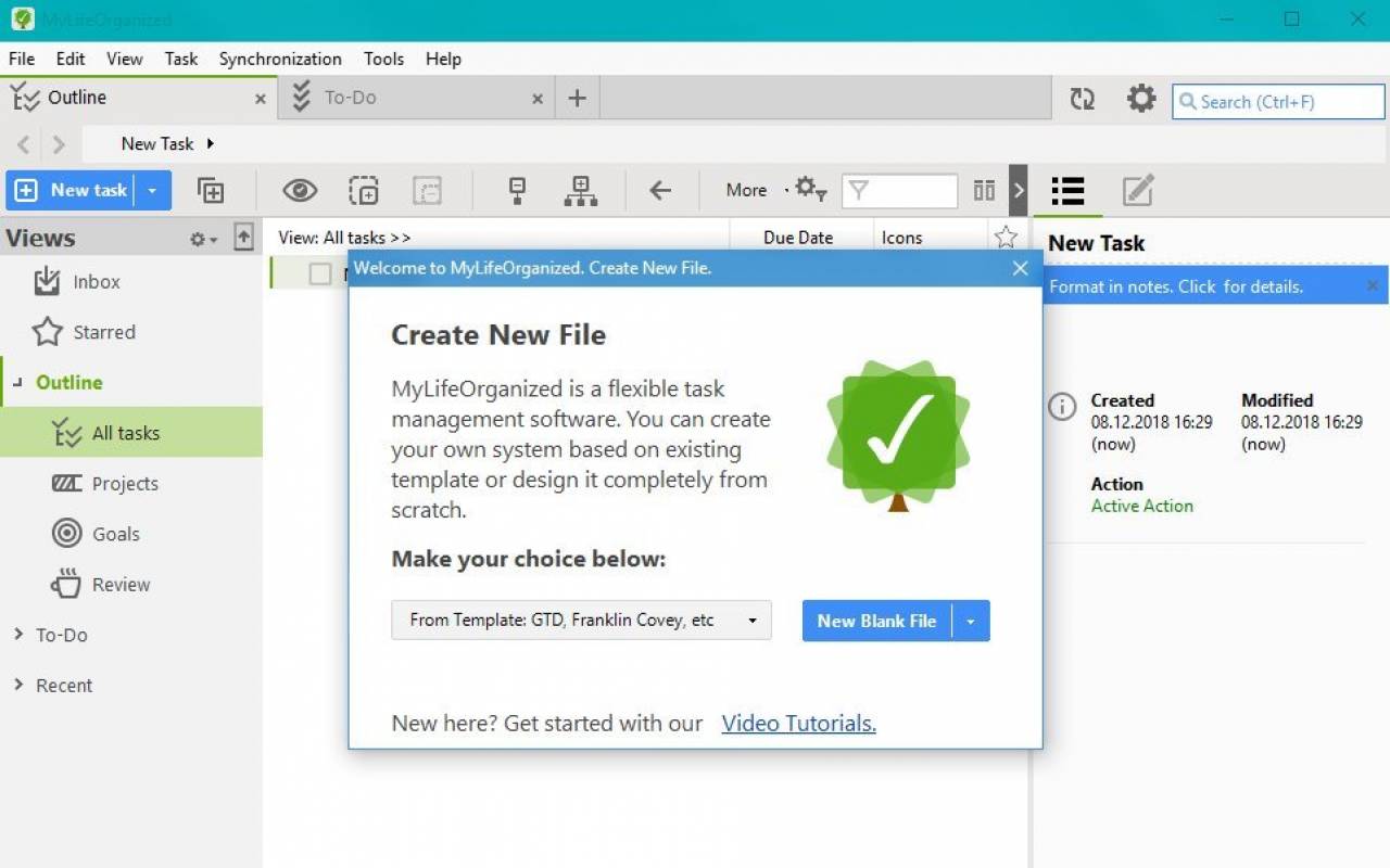 MyLifeOrganized функции