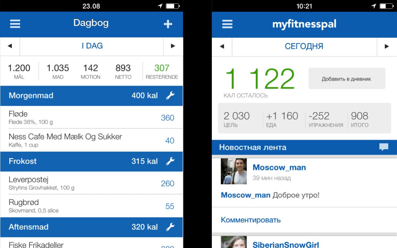 MY FITNESSPAL отзывы